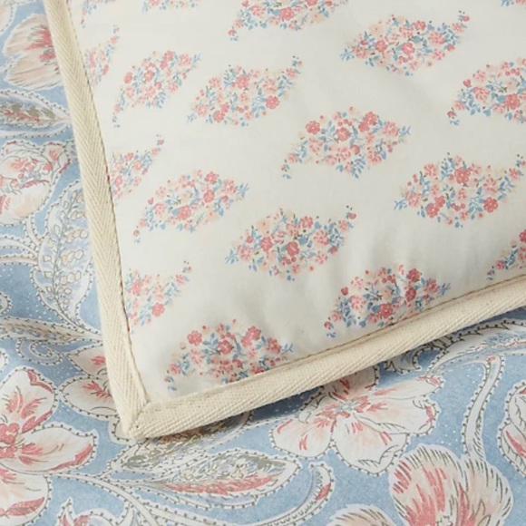 Ralph Lauren Home Cosima Floral Blue Pink King Reversible Duvet Cover & Shams - Picture 5 of 15